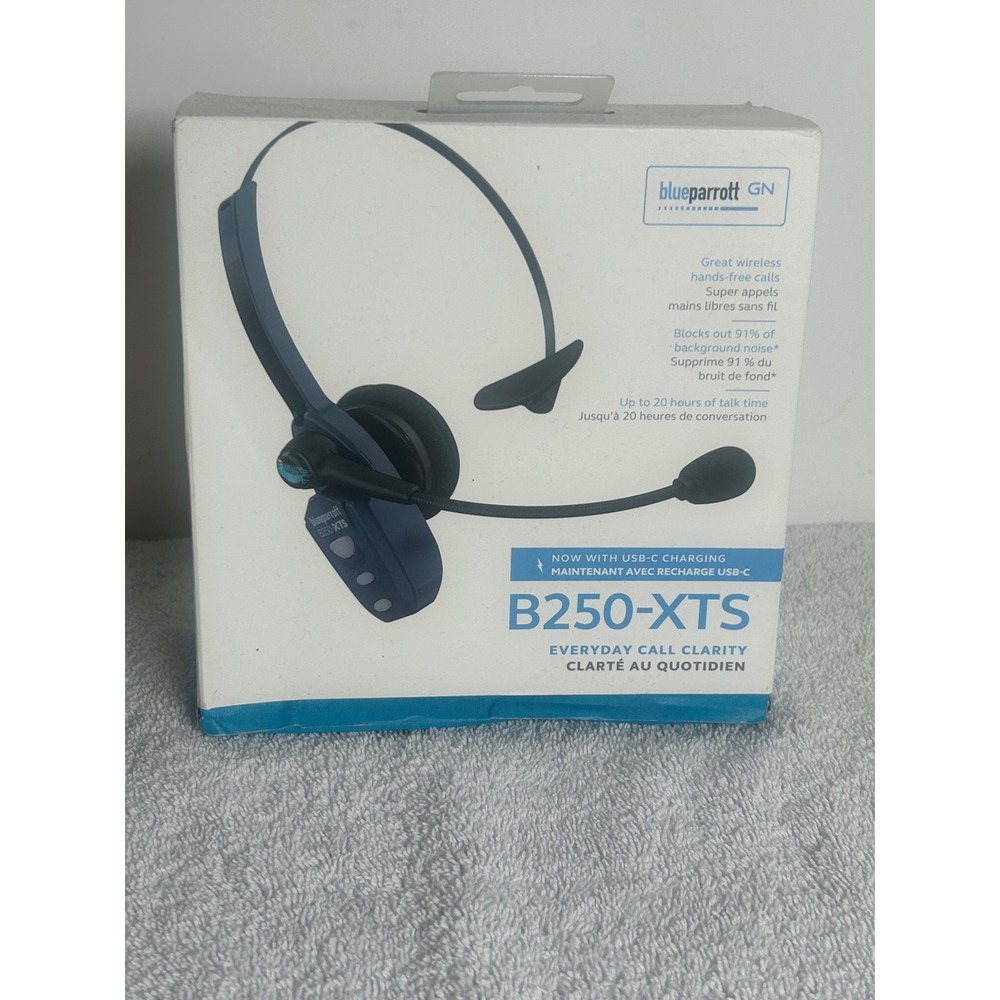 BlueParrott B250-XTS Bluetooth Headset Noise Cancelling USB-C Charging New